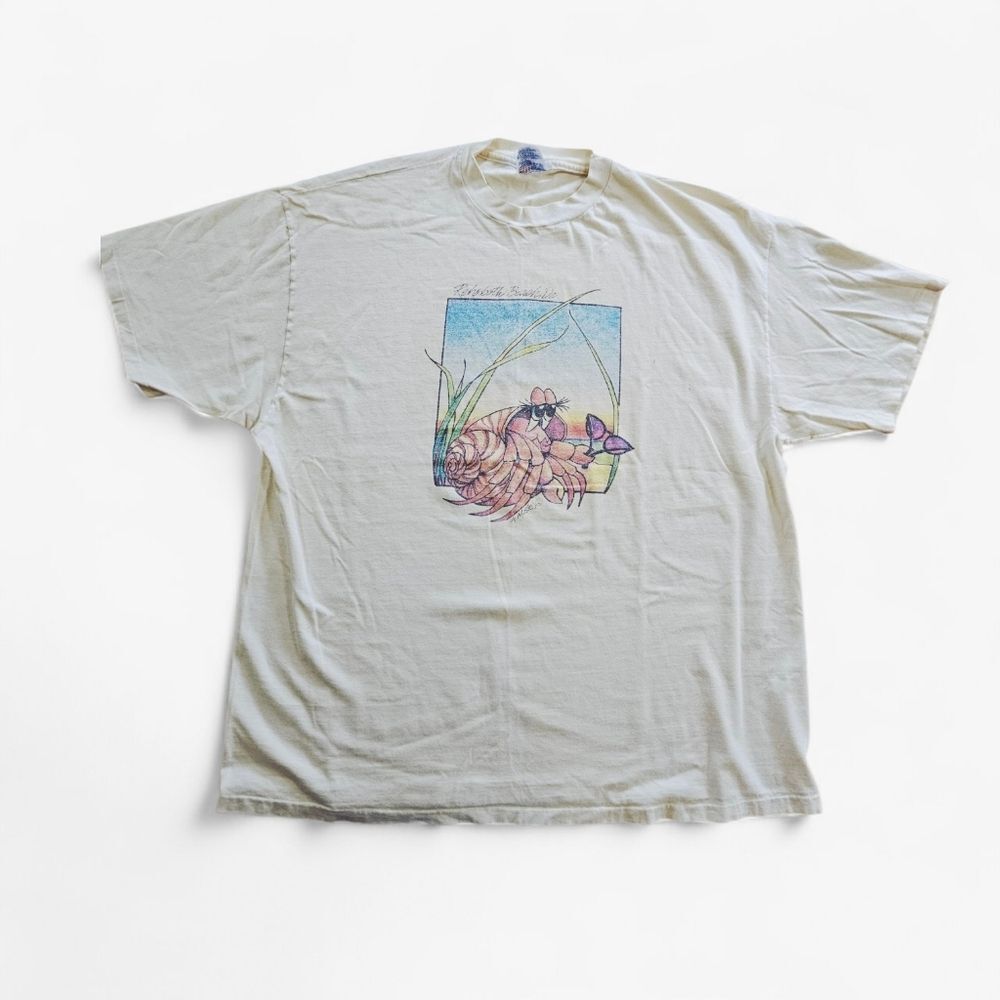 Vintage Rehoboth Beach DE Single Stitch Sexy Hermit Crab Graphic Tee T-Shirt XXL